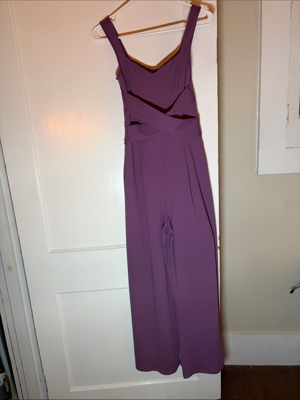 HALARA Purple Wide-Leg Cutout Romper Jumpsuit